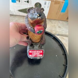 Amber Draft Cider Groundhog Tap Handle
